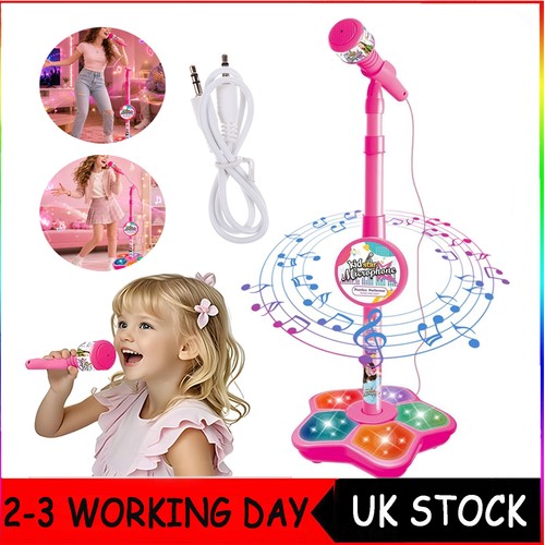 Pink kids karaoke microphone - karaoke,