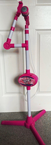 Pink kids toy microphone - kids, stand